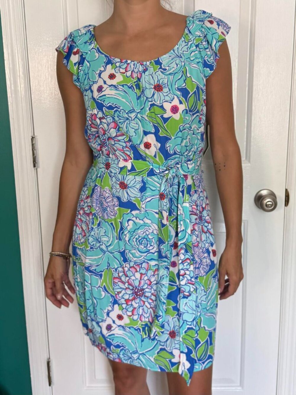 NWT Lilly Pulitzer Maya Dress in Worth Blue May Flowers Print Size M